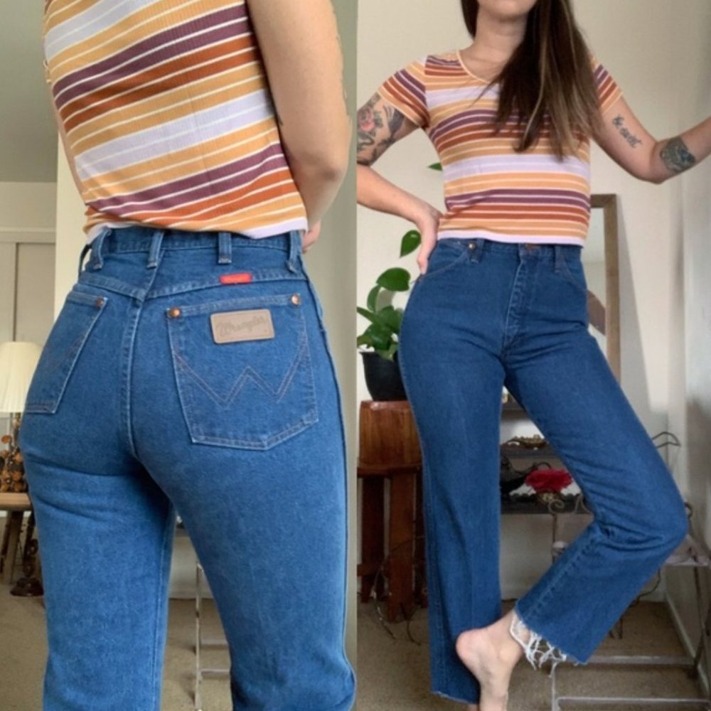 Vintage 90s Wrangler high rise crop mom jeans